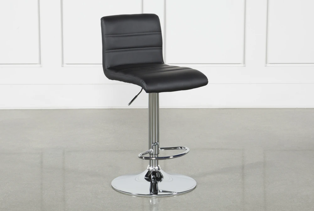 Mowry 33" Faux Leather Adjustable Bar Stool With Back