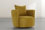 Twirl Yellow Swivel Accent Chair - Side