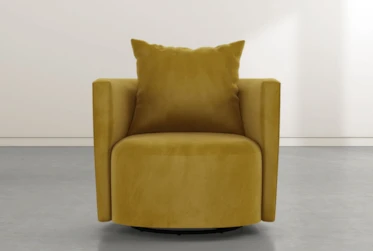 Twirl Yellow Swivel Accent Chair