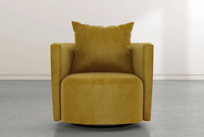 Twirl Yellow Swivel Accent Chair - 360