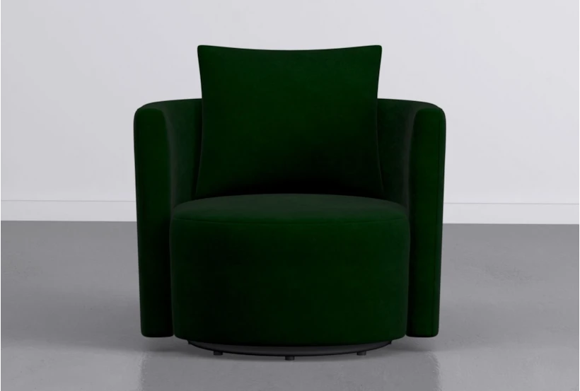 Twirl 37" Swivel Green Velvet Accent Chair - 360