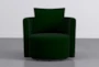 Twirl 37" Swivel Green Velvet Accent Chair - Signature