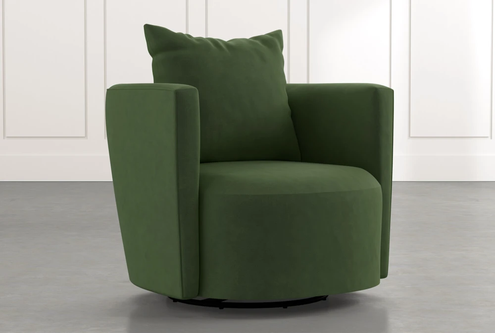 Twirl Green Swivel Accent Chair Living Spaces