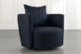 Twirl Navy Blue Swivel Accent Chair - Signature