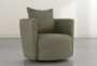 Twirl Olive Swivel Accent Chair - Side