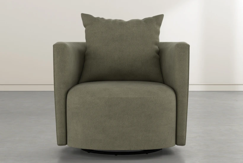Twirl Olive Swivel Accent Chair - 360