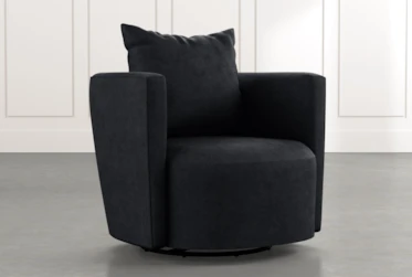 Twirl Black Swivel Accent Chair