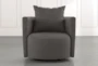 Twirl Dark Grey Swivel Accent Chair - Front