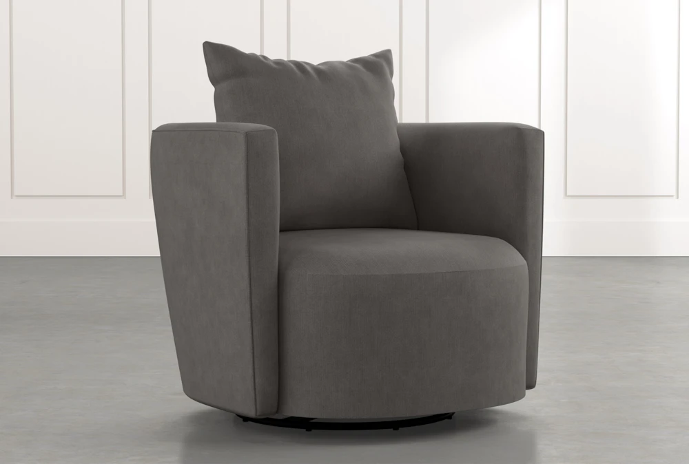 Twirl Dark Grey Swivel Accent Chair