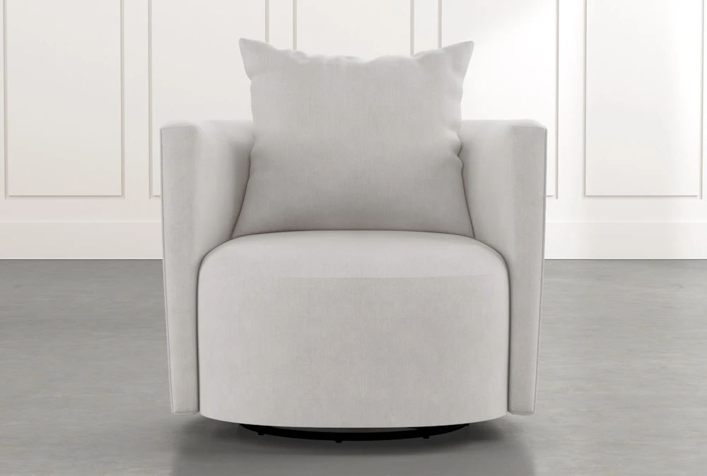 Twirl Light Grey Swivel Accent Chair