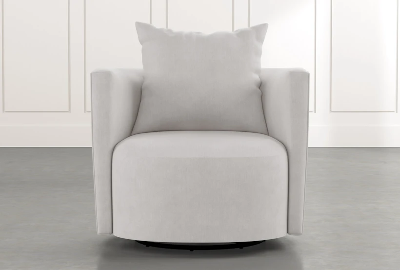 Twirl Light Grey Swivel Accent Chair - 360