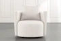 Twirl White Swivel Accent Chair - Front