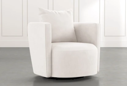 Twirl White Swivel Accent Chair, White Swivel Chairs For Living Room