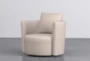 Twirl 37" Swivel Dove Accent Chair - Side