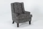 Bailey Onyx Flare Arm Wing Club Chair With Espresso Finish - Side