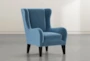 Anabelle Navy II Wing Chair - Side