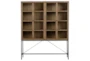 Oak Wood & Iron Large Curio Cabinet - Front