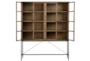 Oak Wood & Iron Large Curio Cabinet - Storage