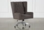 Grey Tufted Swivel Desk Chair - Signature