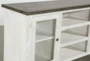 Dixon White 65 Inch Tv Stand With Glass Doors - Detail