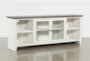 Dixon White 84" Farmhouse TV Stand With Glass Doors - Signature