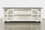 Dixon White 84 Inch TV Stand With Glass Doors - Storage
