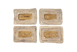 Set Of 4 White Wash Square Placemat