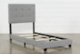 Amelia Twin Grey Upholstered Panel Bed - Detail