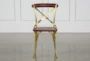 Brass And Brown Dining Chair - Front
