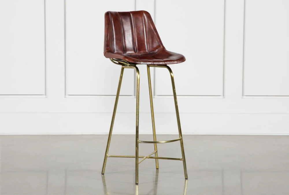 Leather Channel 42" Bar Stool