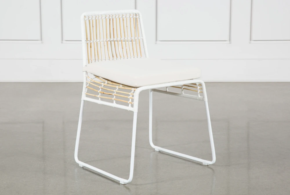 Rattan Dining Chair - White Frame