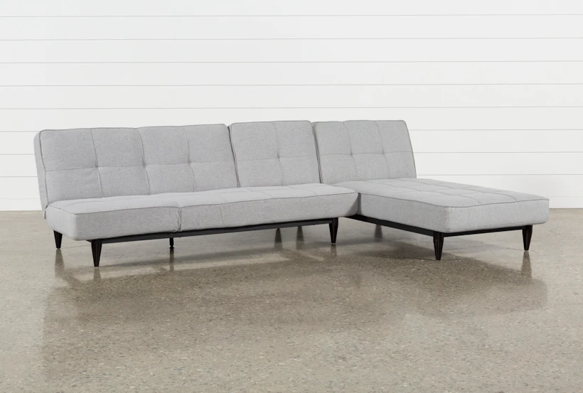 Paige Grey 120" Convertible Sofa With Chaise - 360