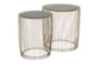 Gold Wire And Black Glass Accent Tables-Set Of 2 - Material