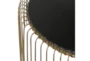 Gold Wire And Black Glass Accent Tables-Set Of 2 - Detail