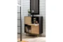 Black And Natural Wood Storage Cabinet - Room