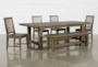 Gables 81-99" Extendable Dining With Bench + Side Chair Set For 6 - Signature