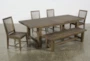 Gables 81-99" Extendable Dining With Bench + Side Chair Set For 6 - Top