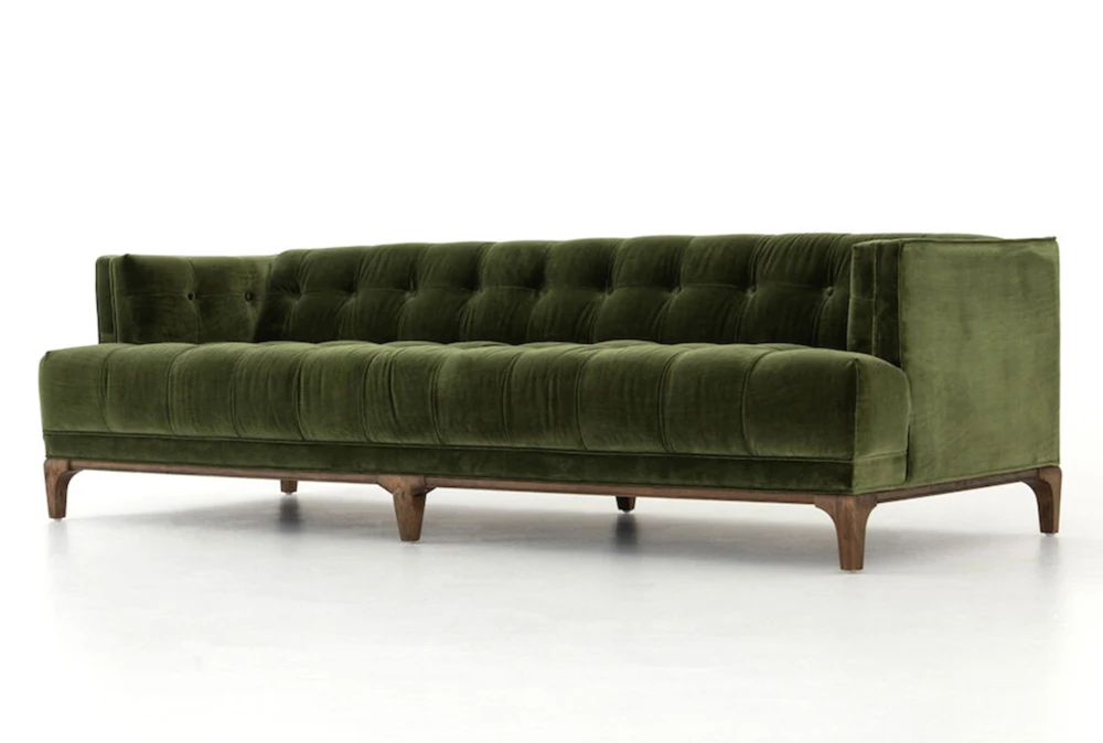 Olive Green  Velvet 91" Sofa