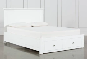 Larkin White California King Panel Bed With Storage