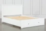 Larkin White Queen Wood Panel Bed With Wood Storage - Detail