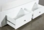 Larkin White King Wood Panel Bed With Wood Storage - Storage