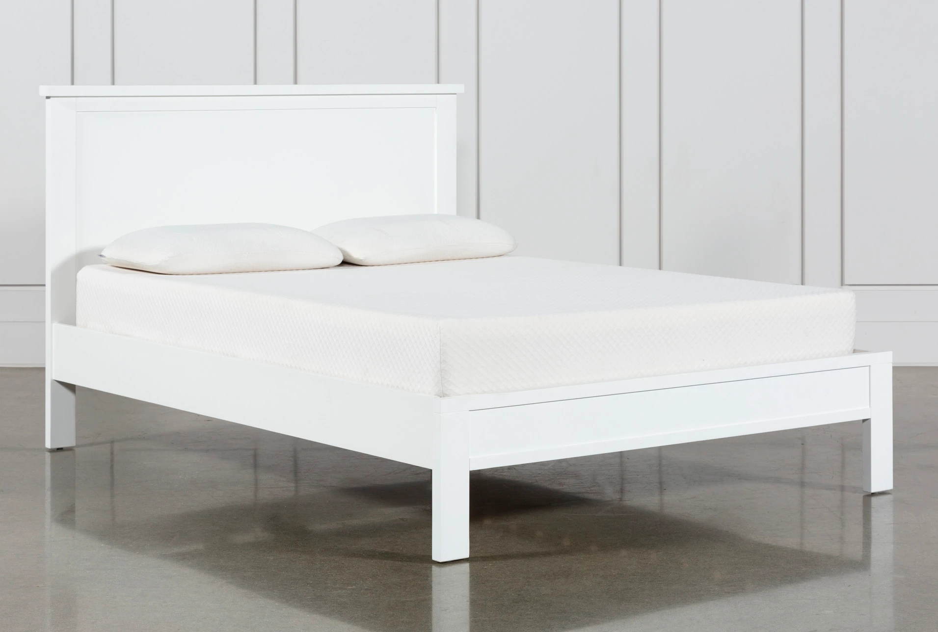 Larkin White Queen Panel Bed | Living Spaces
