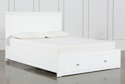 Larkin White Full Panel Bed With Storage Living Spaces