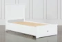 Larkin White Twin Wood Panel Bed With Wood Storage - Detail