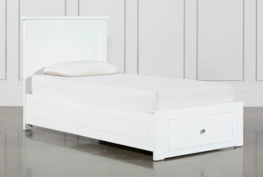 Larkin White Twin Panel Bed With Storage
