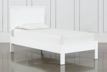 Larkin White Twin Wood Panel Bed - Main