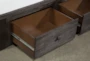 Larkin Espresso California King Wood Panel Bed With Wood Storage - Hardware