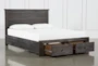 Larkin Espresso King Wood Panel Bed With Wood Storage - Storage
