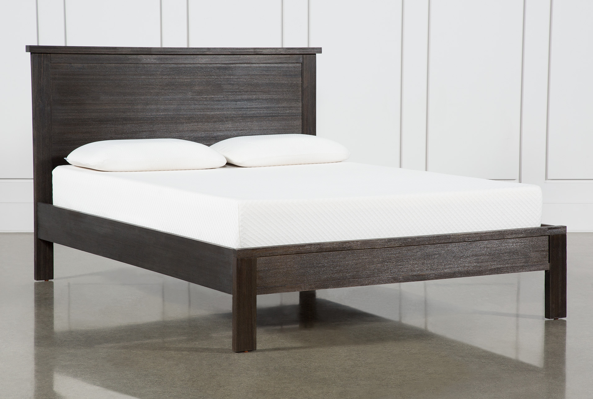 Espresso Queen Size Wood Platform Bed Frame Panel Headboard Bedroom Furniture Beds Bed Frames Beds Mattresses