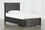 Larkin Espresso Twin Wood Panel Bed With Wood Storage - Signature